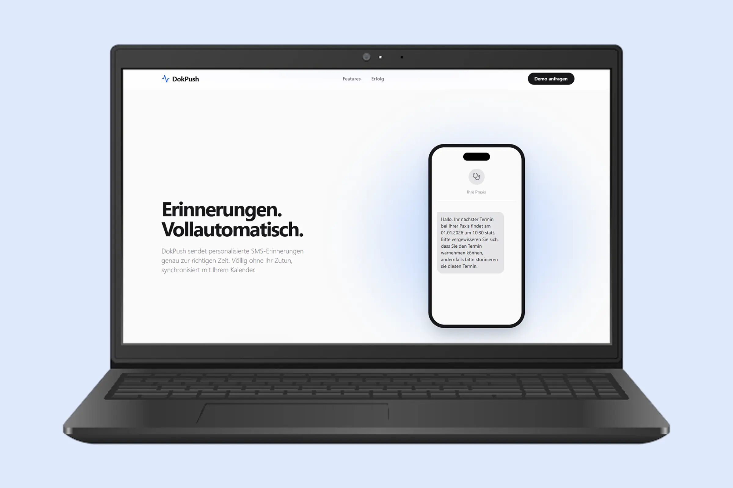 Website-Referenz Dokpush mit App- und Plattformdesign