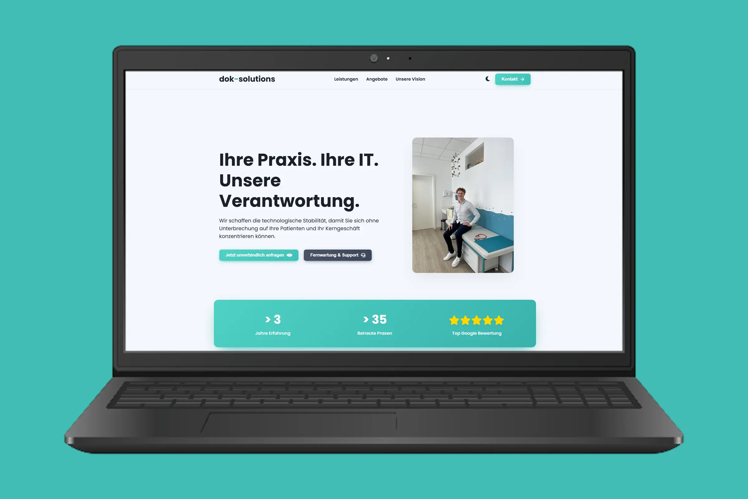 Website-Referenz Doksolutions mit moderner Unternehmensseite