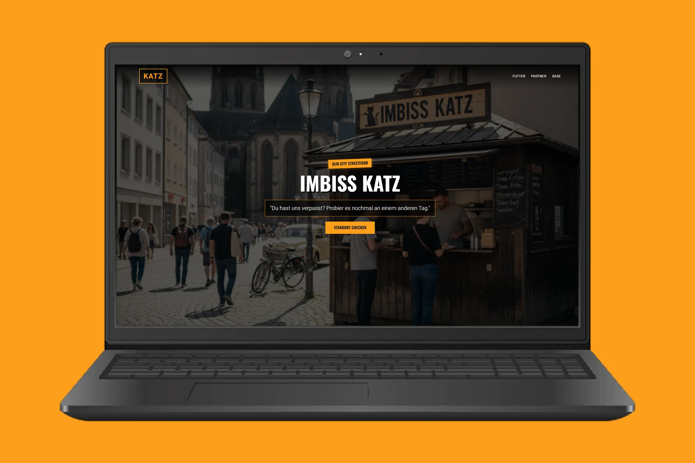 Website-Referenz Imbiss Katz mit lokaler Gastronomie-Website
