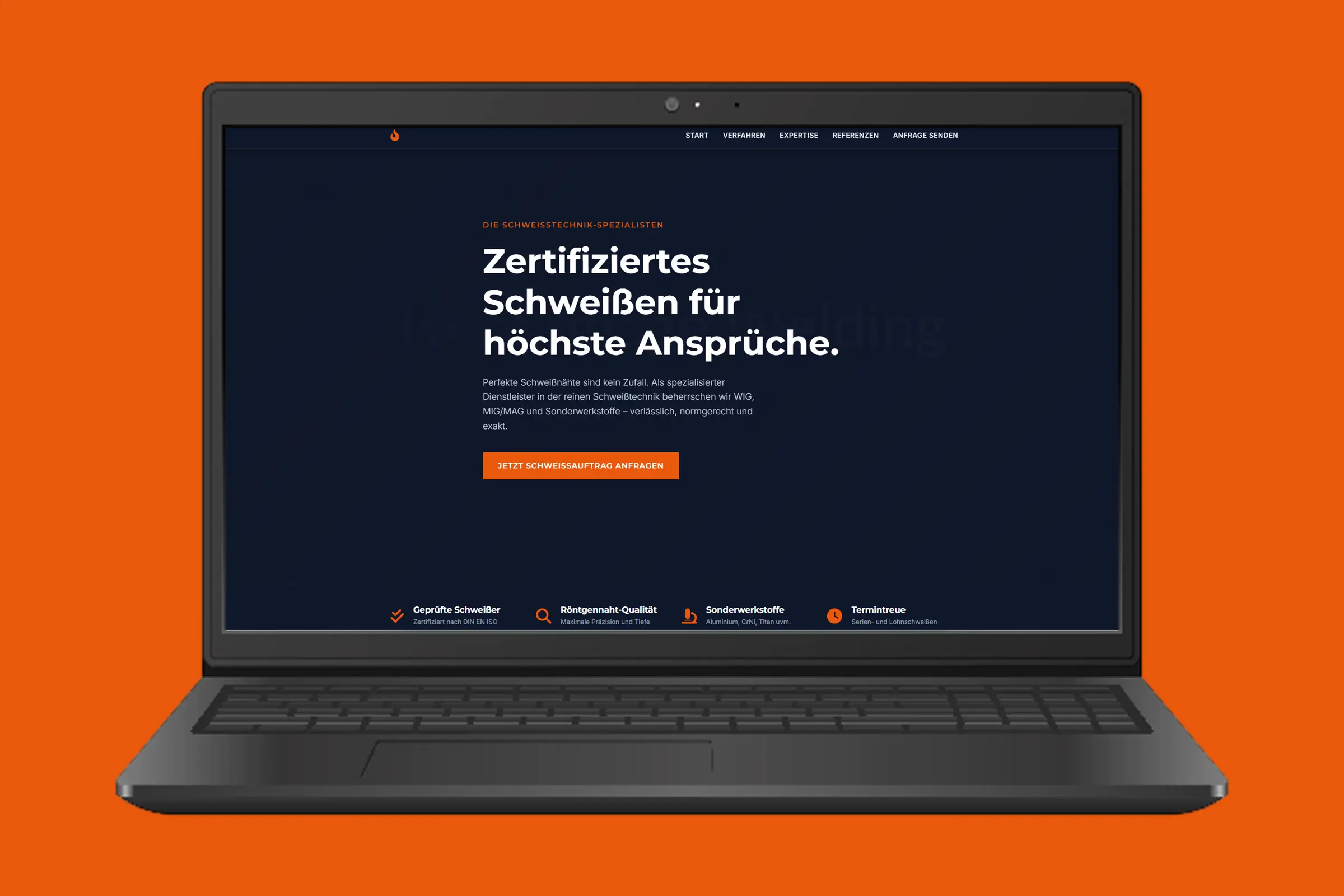 Website-Referenz Julien Schweißtechnik mit Handwerks-Webdesign